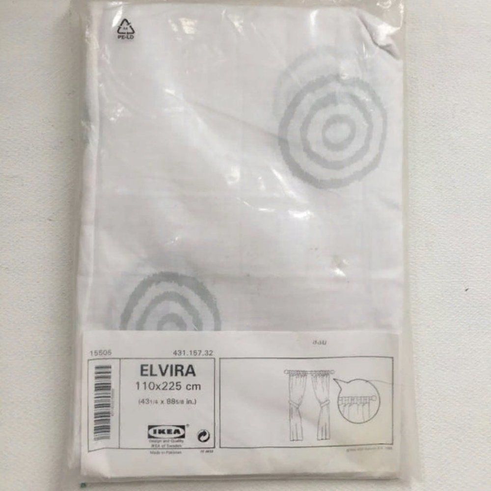 NWT IKEA Elvira Two White Curtains 43 1/4 x 88 5/8